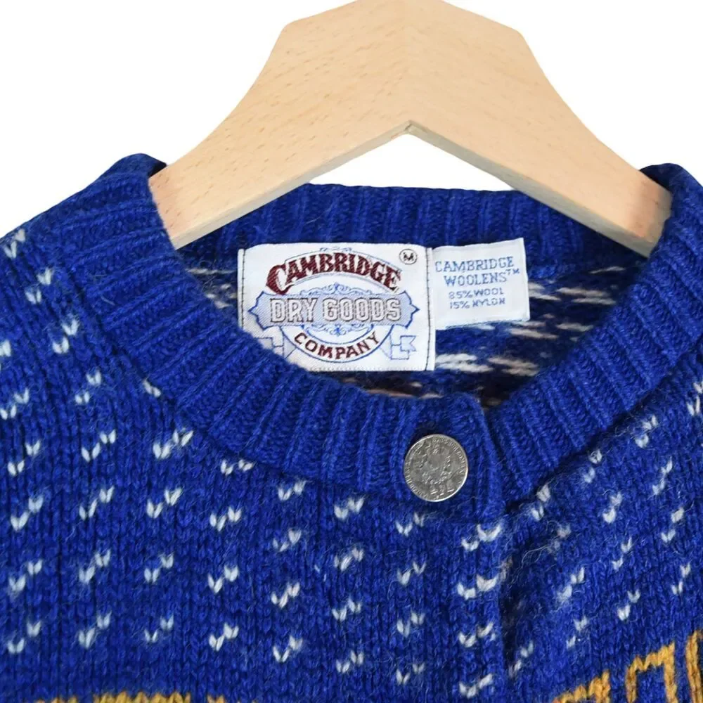 Cambridge Dry Goods Wool Sweater Blue Nordic Fair Isle Pullover Women’s Vintage - Picture 3 of 7